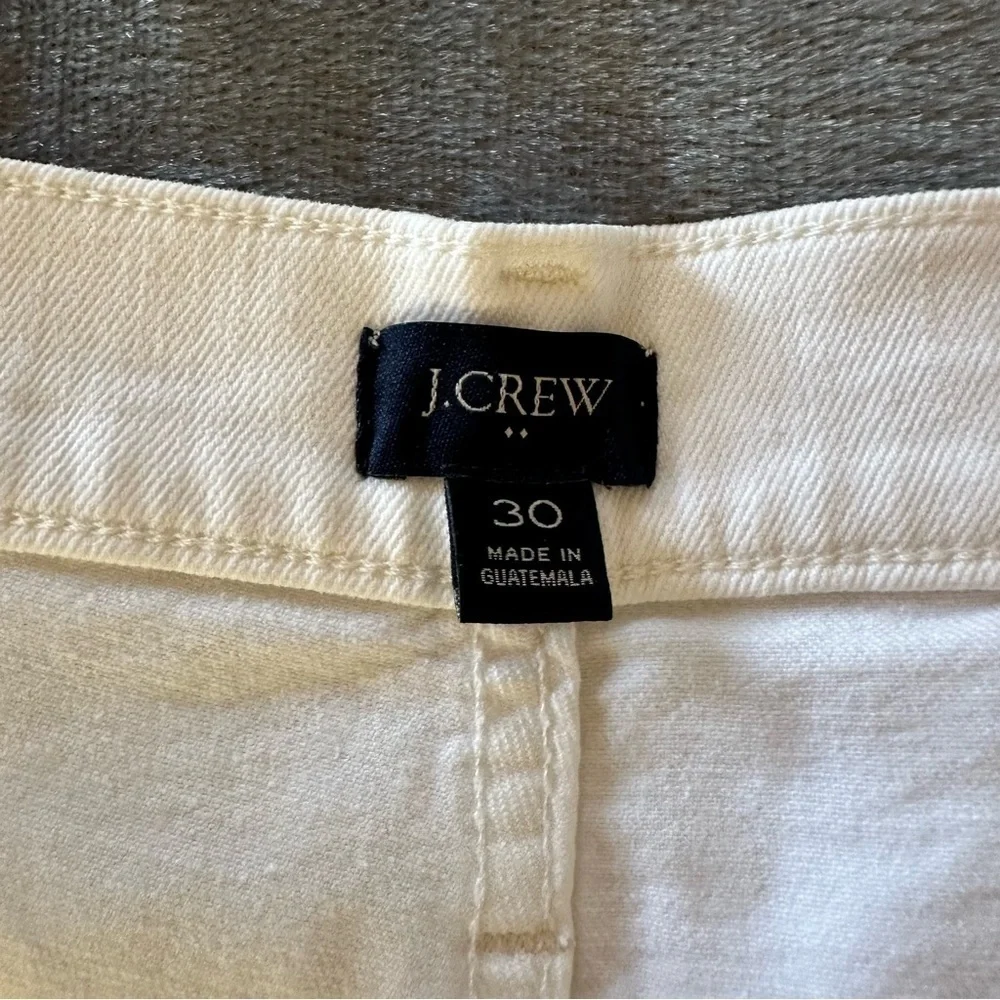 J. Crew Optic White Denim Shorts Size 30